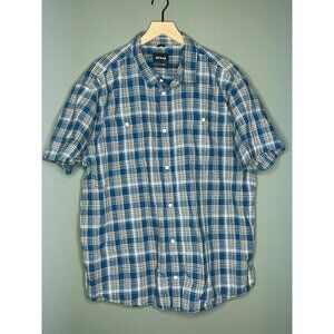 Prana Watchman Men's XXL Plaid Short Sleeve Button Up Shirt